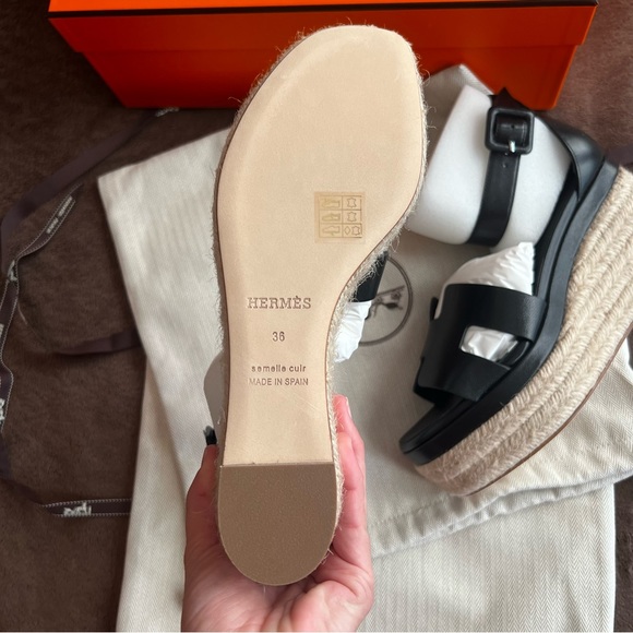 HERMES ELDA SANDAL ESPRADILLE WEDGE - Picture 7 of 12